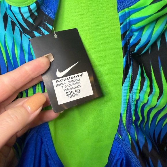 NWT Nike Blue and Green One-Piece Swimsuit - Picture 5 of 7